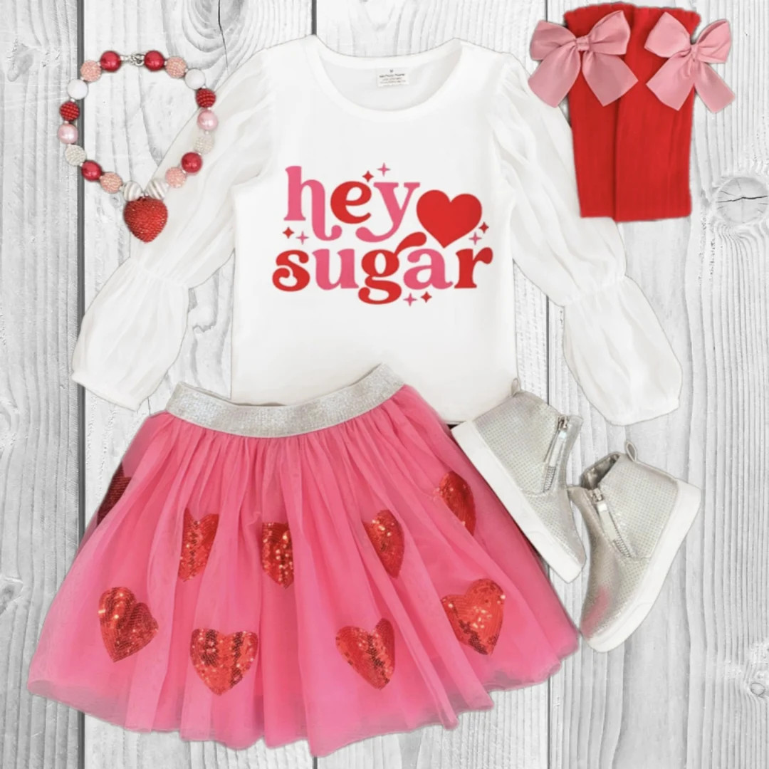 Girls/toddler/baby hey Sugar Pink Tutu Skirt Set, Valentine's Day Outfit - Etsy | Etsy (US)
