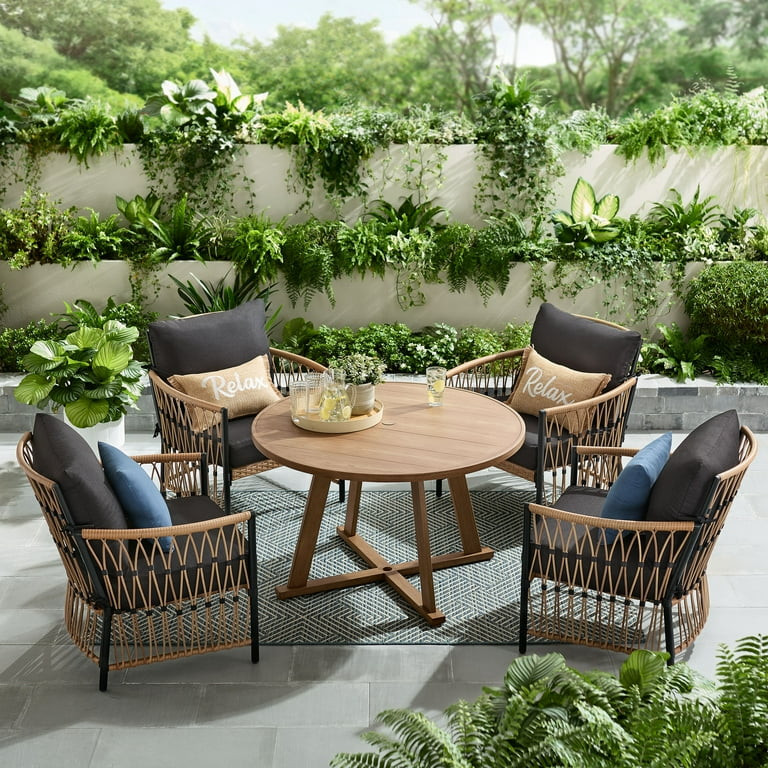 Better Homes & Gardens Lilah Outdoor 44" Round Metal Top Dining Table | Walmart (US)