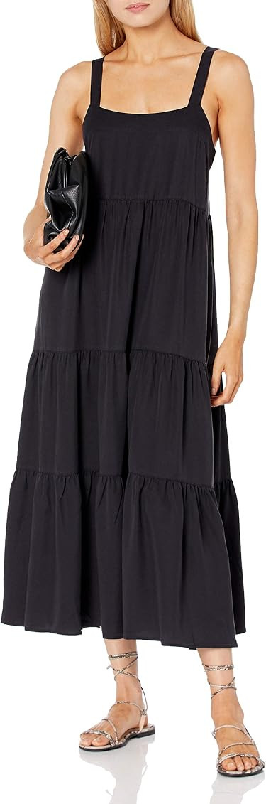 Amazon Brand - Women's Brit Tiered Ankle Maxi Tent Dress by The Drop | Amazon (UK)