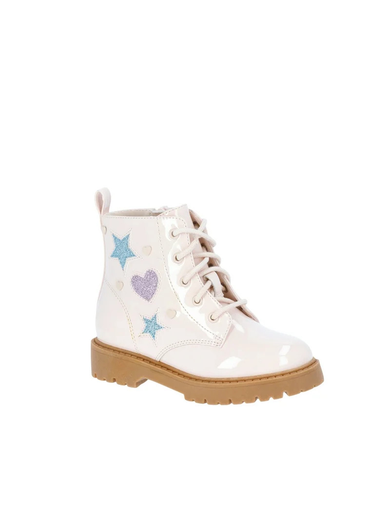 Wonder Nation Toddler Girls Combat Boots with Patches | Walmart (US)