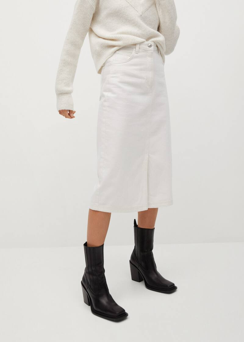 Denim cotton skirt | MANGO (UK)