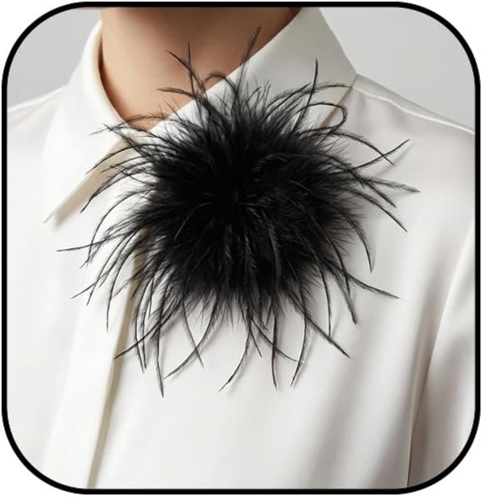 Dainty Feather Flower Brooch Pin for Women Oversized Floral Lapel Pins Elegant Feather Corsage Br... | Amazon (US)