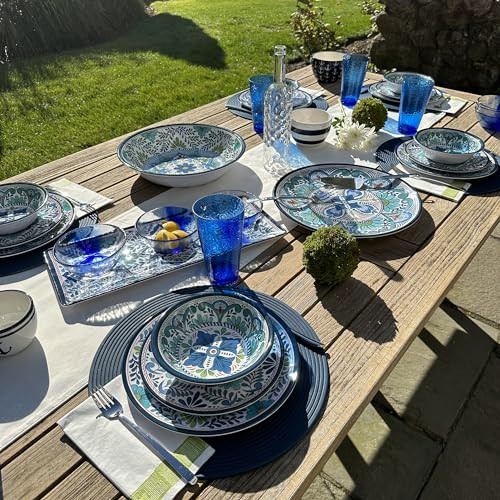 Certified International Talavera 11" Melamine Dinner Plates Feature Vibrant Blue, Green, and Floral Patterns. They are Durable, Lightweight, and Perfect for Indoor and Outdoor Dining, Service for 6. | Amazon (US)