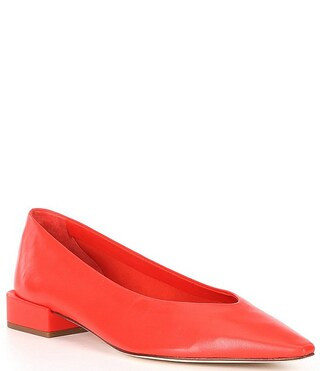 x Elizabeth Damrich Trapeze Metallic Leather Dress Pumps | Dillard's