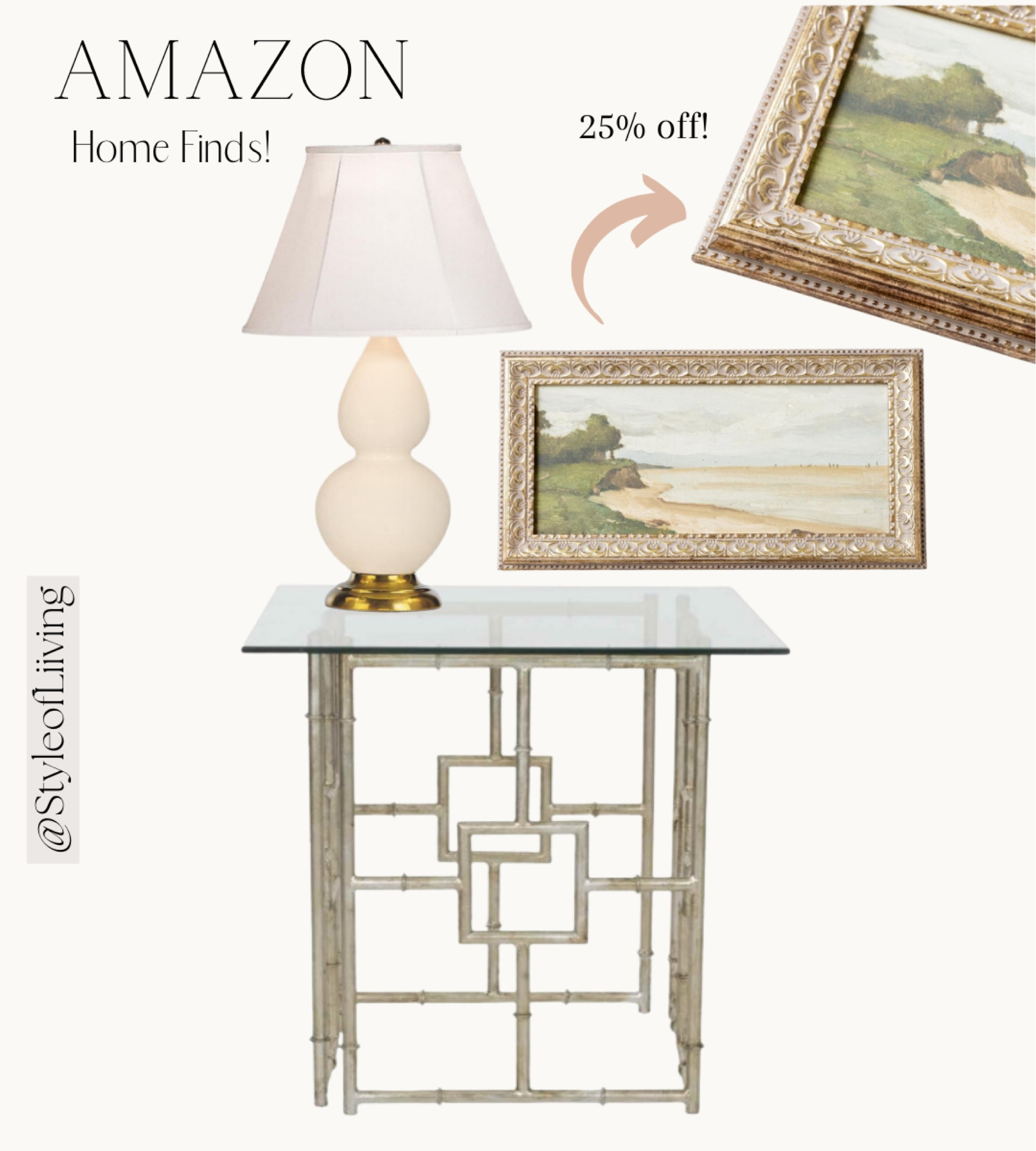Home decor, furniture. Accent side table, table lamp, framed art. #amazonhome #founditonamazon

#LTKhome #LTKsalealert #LTKstyletip
