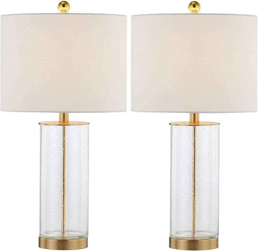 Maxax Set of 2 Table Lamps, Glass Nightstand Lamp in 3-Way Dimmable, 24‘’ Bedside Lamp with W... | Amazon (US)
