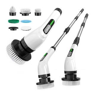 Cordless Electric Spin Scrubber with 7 Brush Heads, Telescopic Handle, IPX7 Waterproof for Bathroom Kitchen Floors Cars | The Home Depot