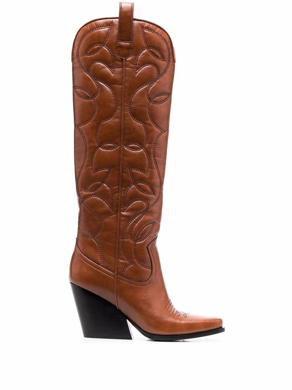 Stella McCartney - Bota cano alto Cowboy Cloudy - mulher - Poliuretano/Poliuretano/Poliuretano/poliéster reciclado - 36 - Marrom | Farfetch (BR)