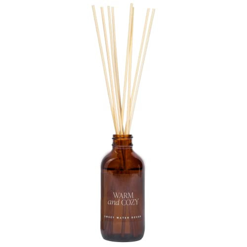 Sweet Water Decor Warm and Cozy Amber Reed Diffuser Set | Orange Peel, Cinnamon, Ginger, Clove, Cypr | Amazon (US)