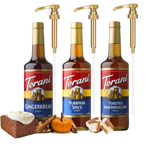 Winter Holiday Syrup 3 Pack, Gingerbread, Pumpkin Spice & Toasted Marshmallow, Italian Soda Flavo... | Amazon (US)