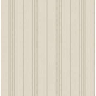 Textile Stripes Beige Paper Non Pasted Strippable Wallpaper Roll (Cover 56.05 sq. ft.) | The Home Depot