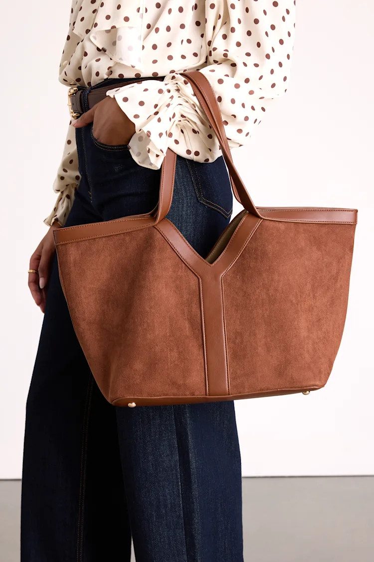 Meryl Brown Suede Tote Bag | Lulus