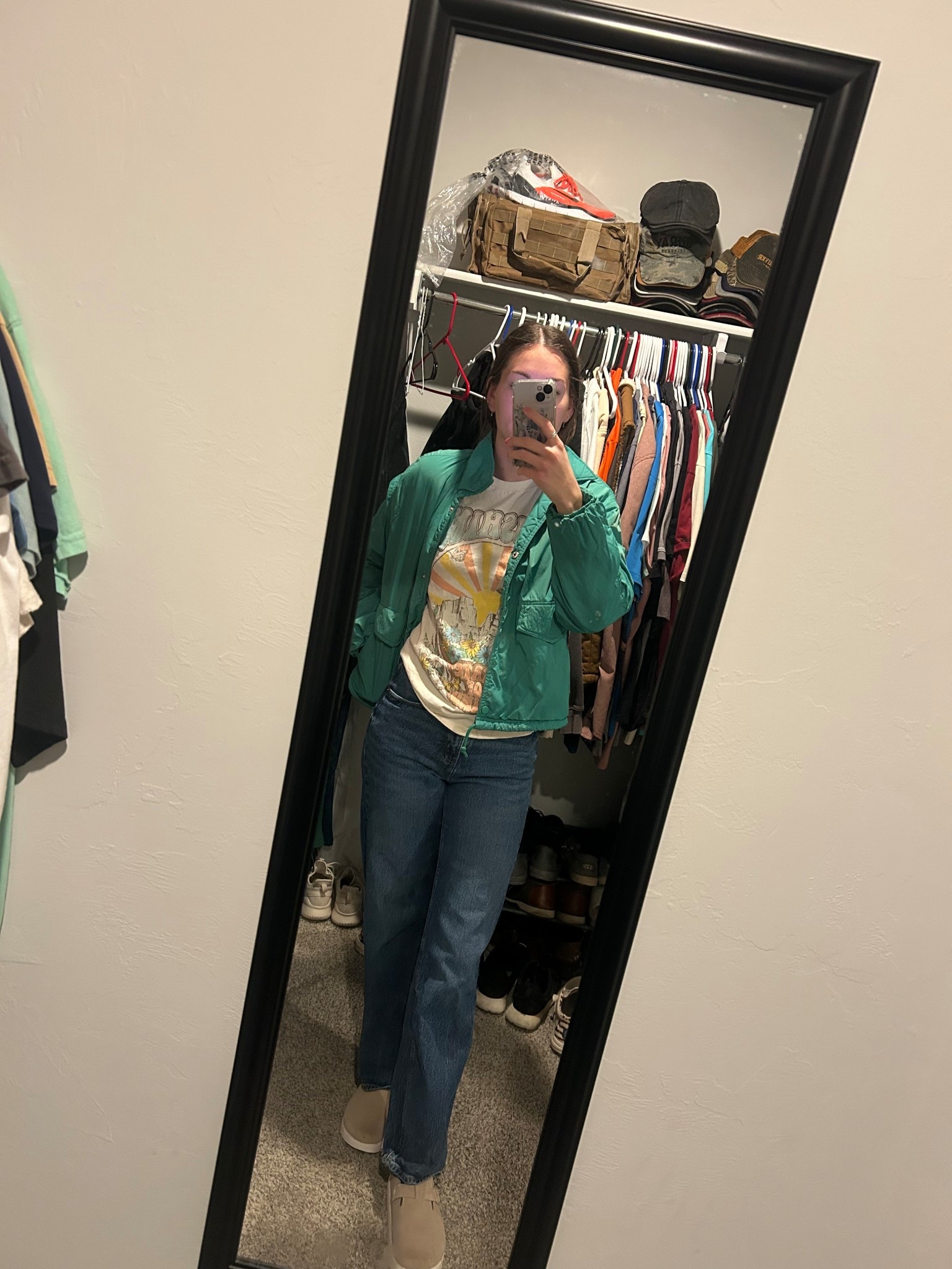 Bringing the sunshine even on chilly days ☀️💚 This sunshine graphic tee layered under a green puffer jacket is the perfect everyday mom outfit - comfy, casual, and still cute for school drop-off or errands.

#momstyle #casualoutfit #graphictee #pufferjacket #everydayfashion #falllayers #winterlayers #ltkstyle #ltkfinds #comfortablefashion #momuniform

#LTKootd #LTKgrwm #LTKmomlife