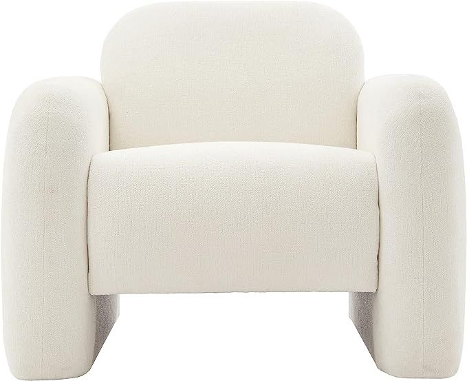 Sagebrook Home Accent Chair, Ivory, Square, Wood, Contemporary, 38" L X 37" W X 32" H, Solid Colo... | Amazon (US)