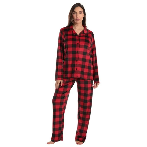 Just Love Women's Pajama Set Comfortable and Elegant Sleepwear (Red Black Buffalo Plaid, 3X) | Walmart (US)