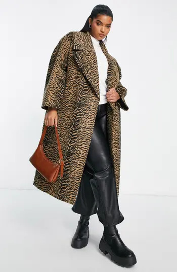 Curve Animal Print Coat | Nordstrom