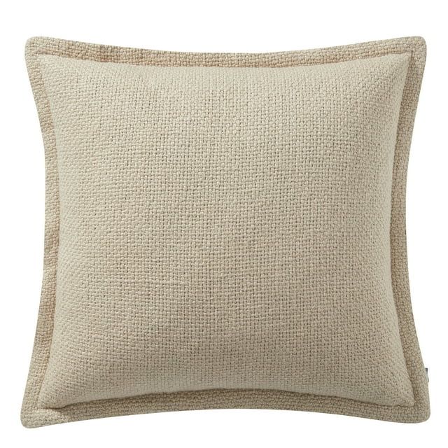 My Texas House 20" x 20" Andie Reversible Solid Taupe Cotton Decorative Pillow - Walmart.com | Walmart (US)