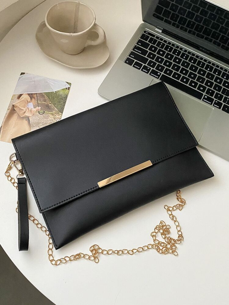 Metal Decor Flap Square Bag | SHEIN