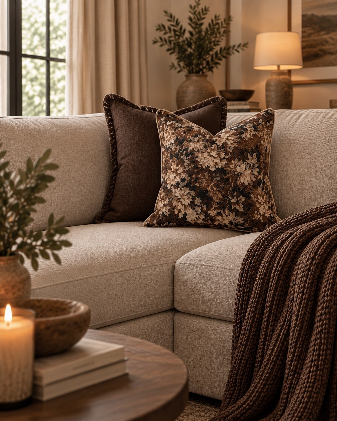 Amazon pillow find 🤎 These chocolate brown throw pillows + vintage floral pillow covers are such an easy way to give your couch a cozy fall refresh. I love the layered modern organic look with the solid pillow in back and patterned pillow in front—perfect for neutral living rooms, fall home decor and cozy couch styling. 🍂 #AmazonHome #FallHomeDecor #ModernOrganicHome #AmazonFinds

#LTKSaleAlert #LTKSeasonal #LTKHome