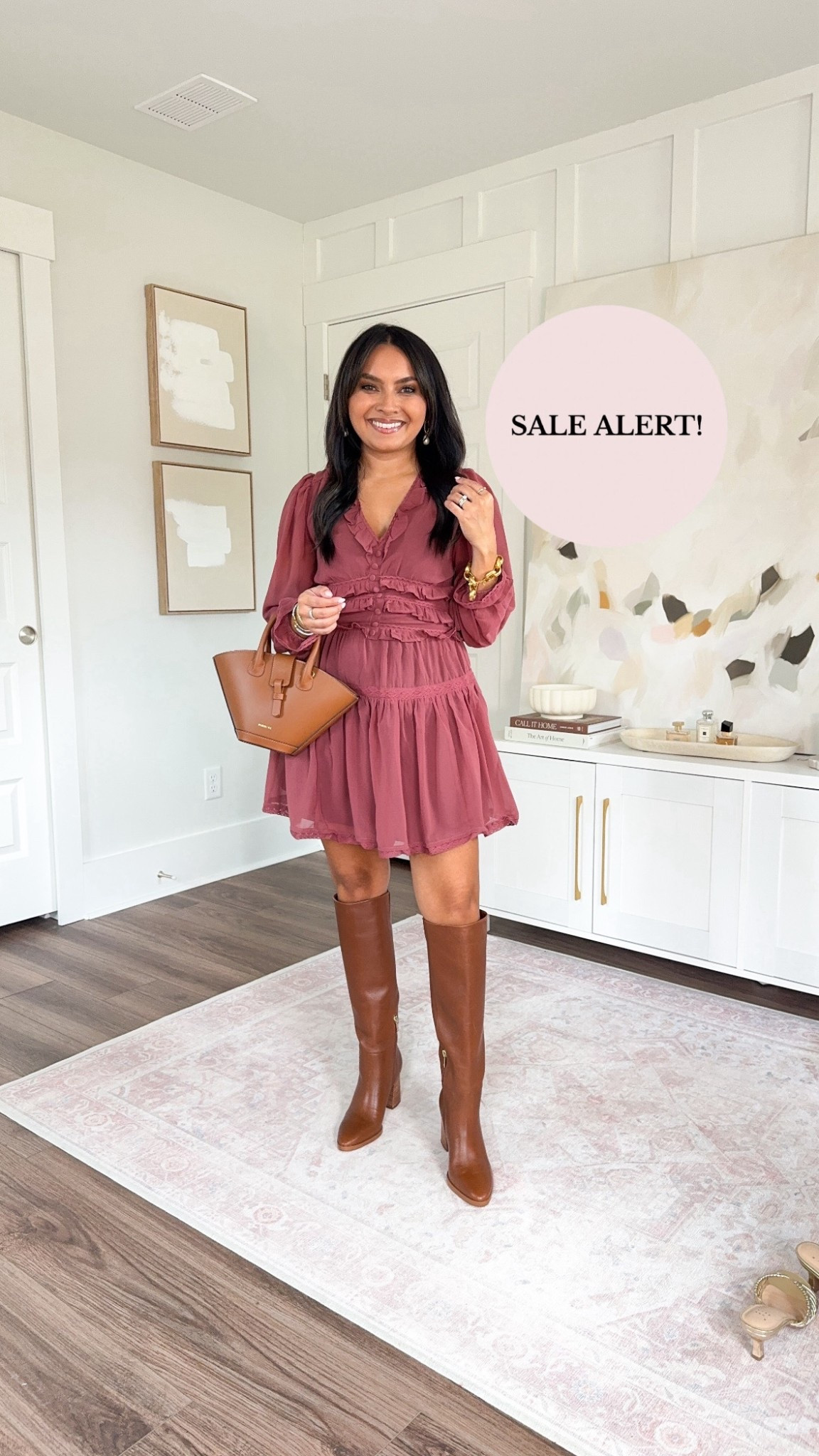 Mauve Red Jelly dress size xs TTS Brown (medium brown) boots size 5.5 TTS but size up a size if you like to wear thicker socks

#LTKSaleAlert #LTKPetite #LTKStyleTip