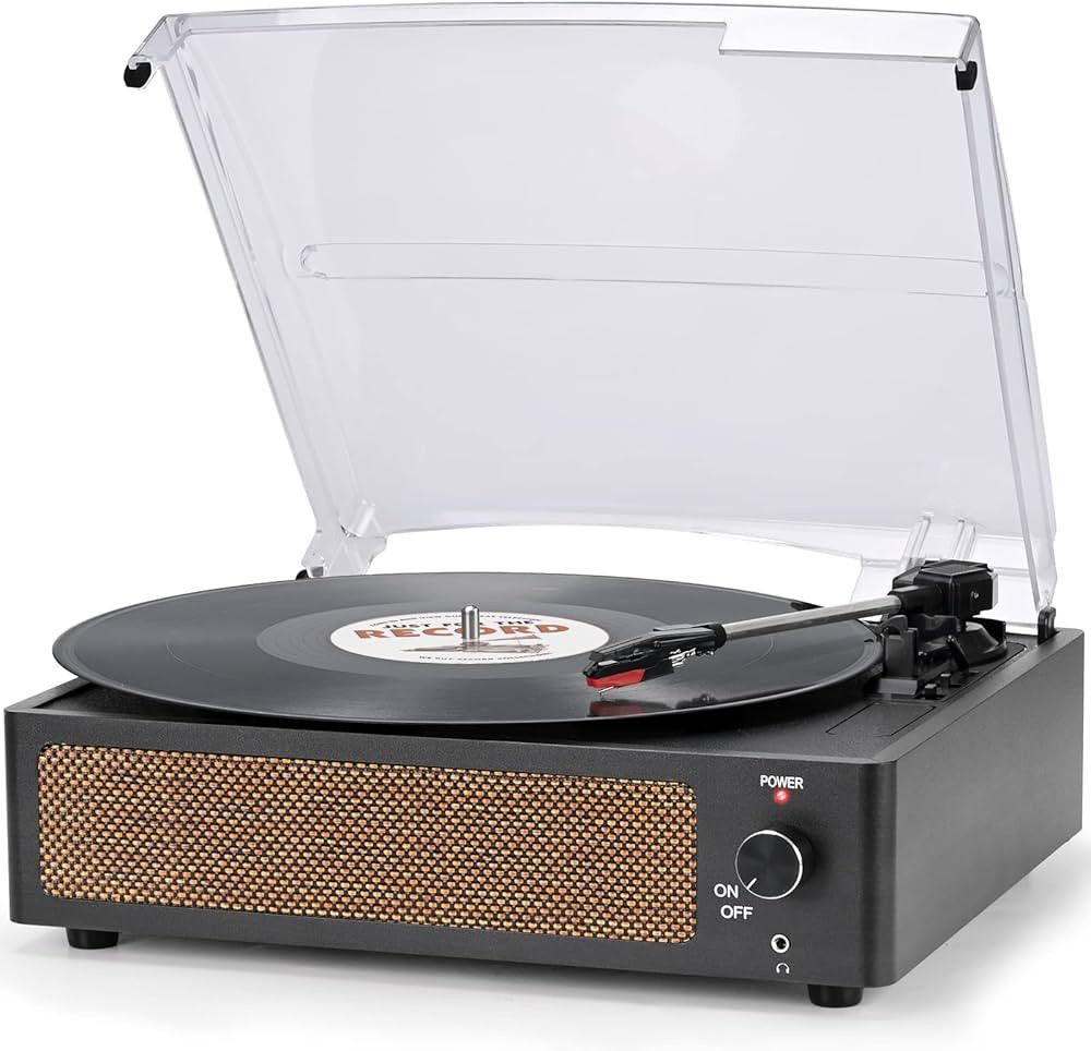 Vinyl Record Player with Speakers Vintage Turntable for Vinyl Records Belt-Driven Turntable Suppo... | Amazon (US)
