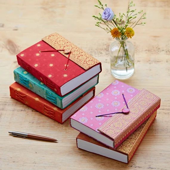 Handmade Sari Journal  5 Colours  Pocket Notebook  | Etsy | Etsy (US)