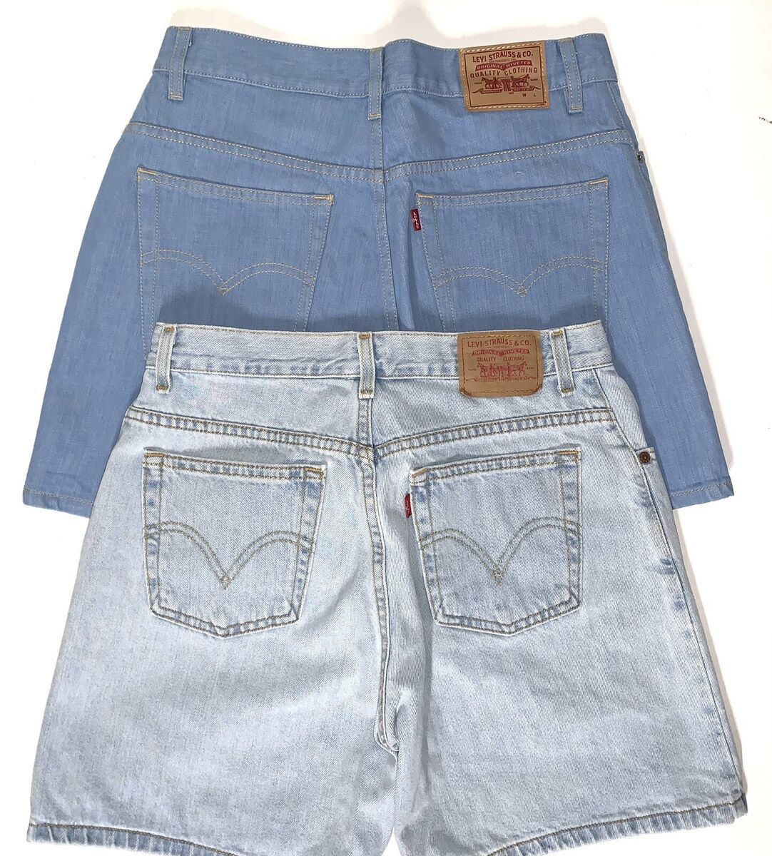 Levis Women Sz 10 Misses Vtg 80s Lot of 2 Toxic & Light Blue Jean Shorts | eBay US