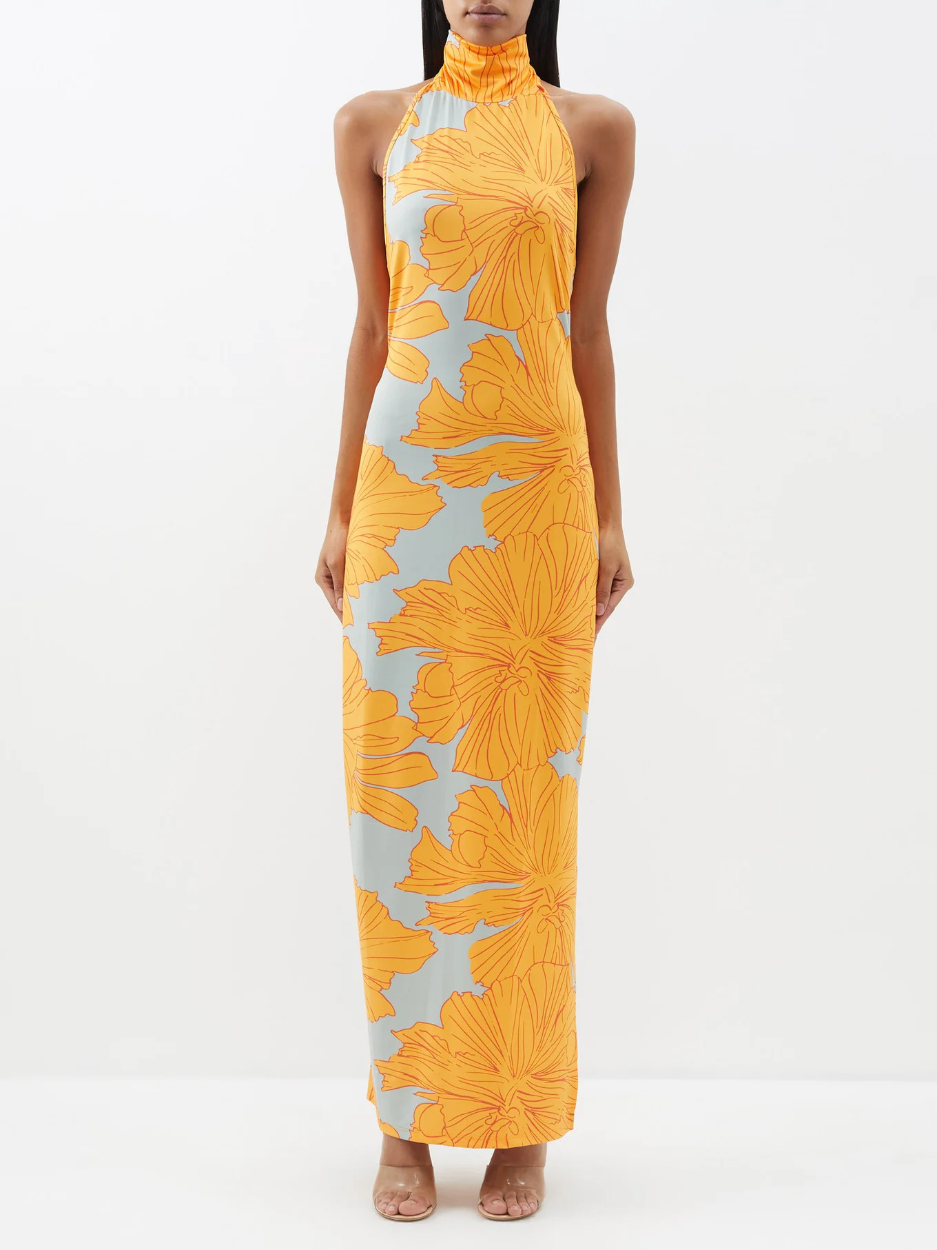 Montana halterneck floral-print jersey maxi dress | Matches (US)