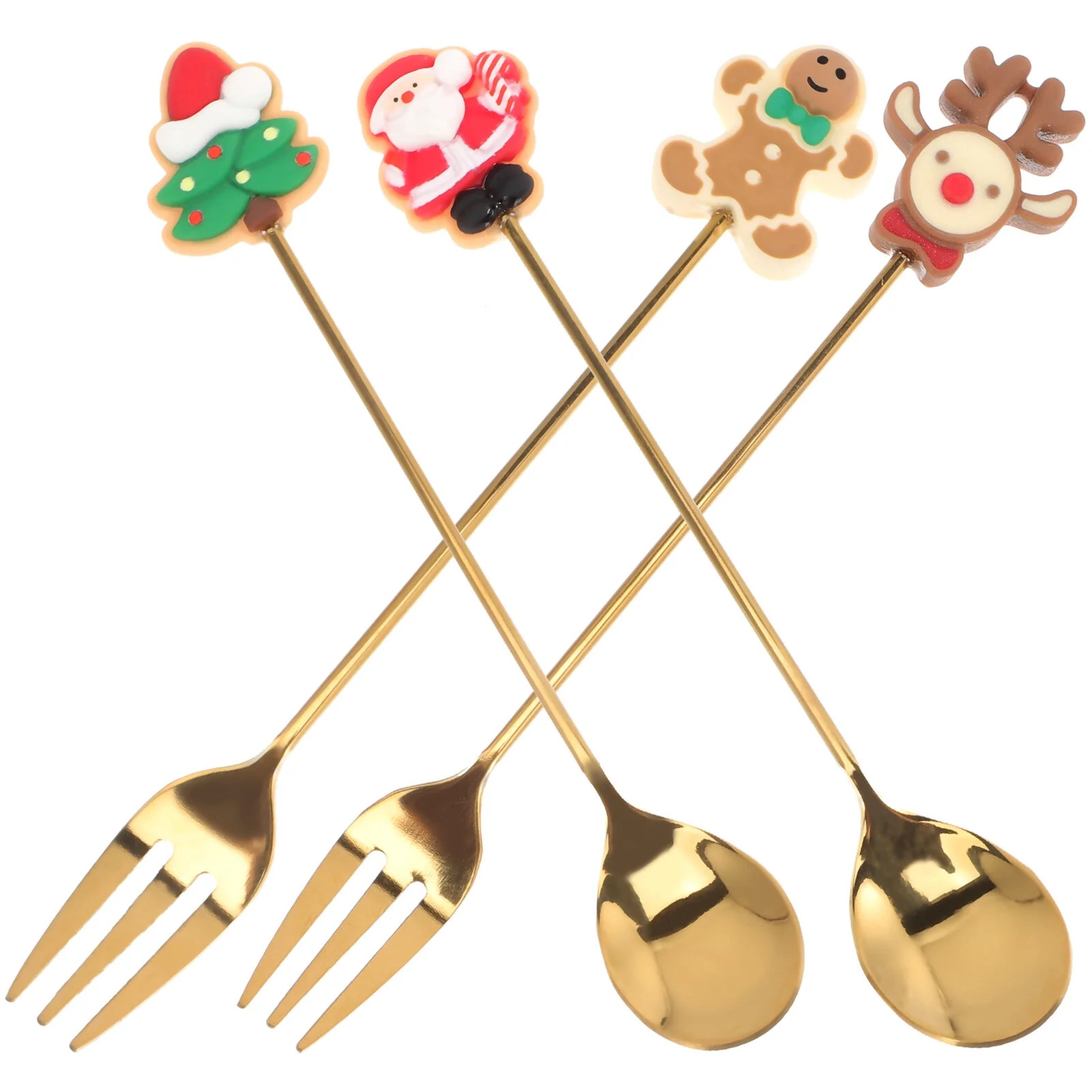 1 Set of Christmas Cutlery Set Cartoon Xmas Party Tableware Kit for Travel Party | Walmart (US)