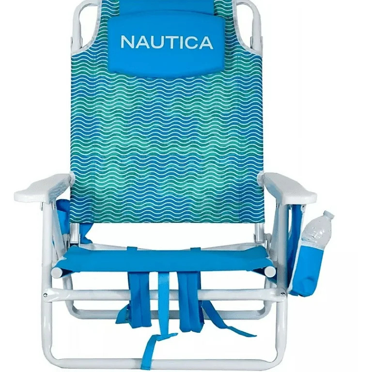 Nautica 5-Position Lay Flat Portable Beach Backpack Chair (Bayside) - Walmart.com | Walmart (US)
