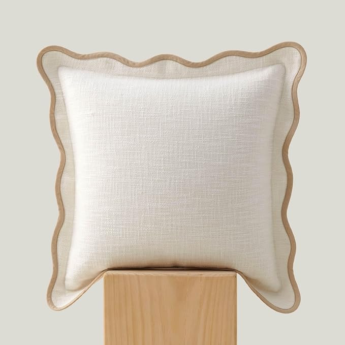 Double Stitch by Bedsure Scalloped Throw Pillow Covers, Cotton Decorative Pillow Covers 20" x 20"... | Amazon (US)