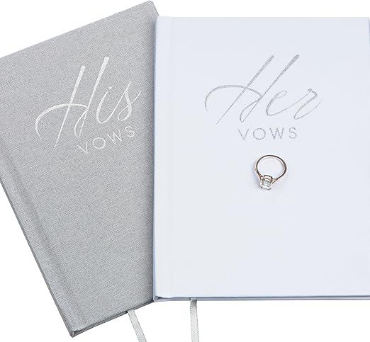 FLUYTCO Wedding Vow Book Keepsakes (2 Book Set, His & Hers) Linen Hardcover - Bonus Wedding Day C... | Amazon (US)