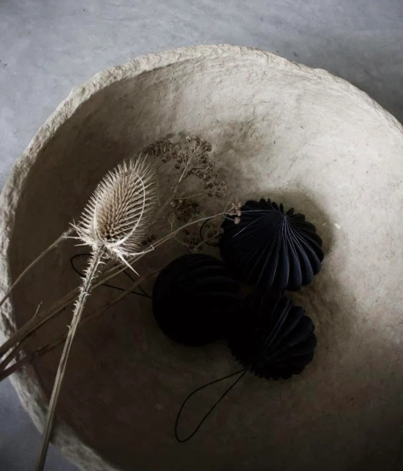 Handcrafted Papier Mache Bowl: Recycled Paper Waste, Sand Color | Etsy (US)