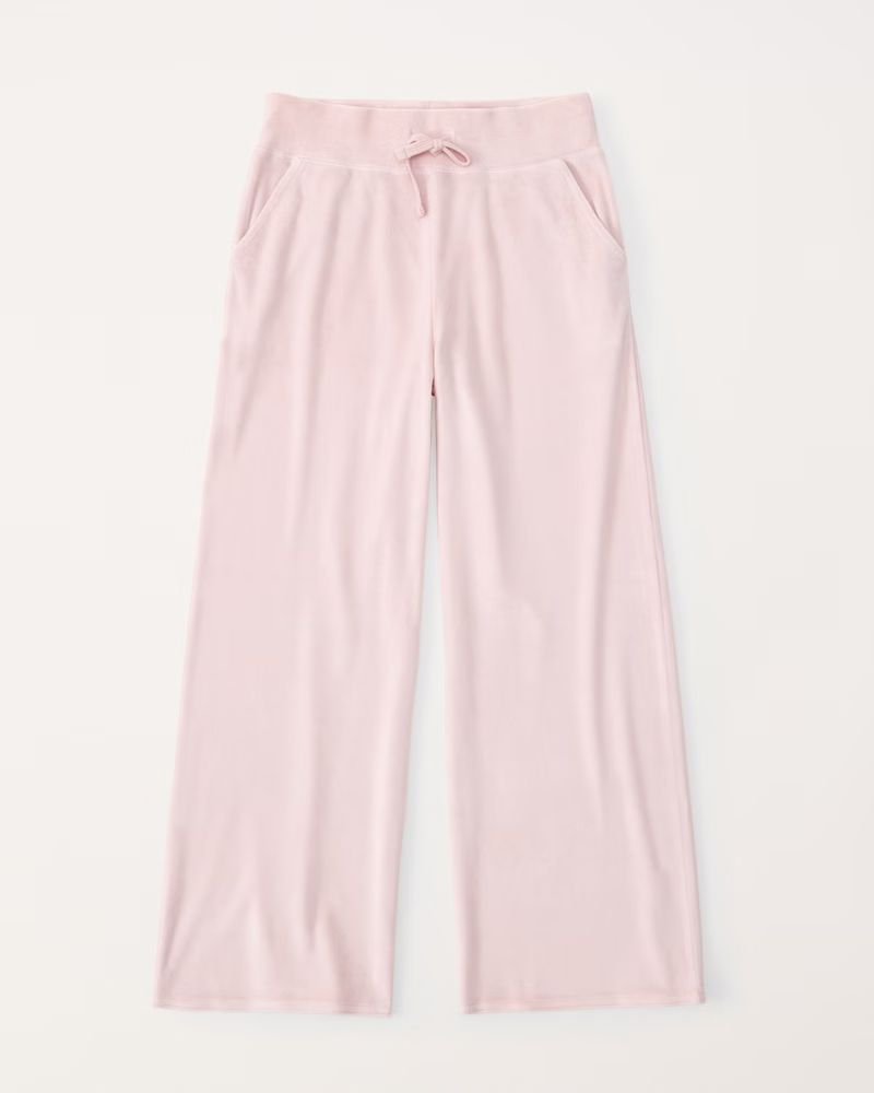 velour wide leg sweatpants | Abercrombie & Fitch (US)
