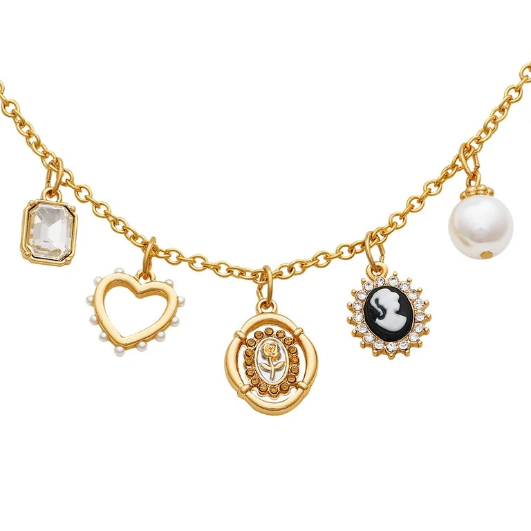 Time and Tru Women's Gold-Tone Interchangeable Classic Theme Charms Necklace. | Walmart (US)