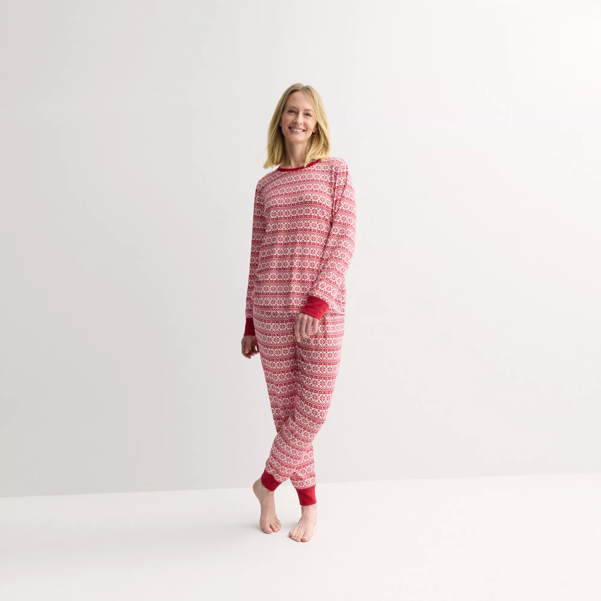 Women's Jammies For Your Families® Joy Fairisle Pajama Top & Pajama Bottoms Set | Kohl's
