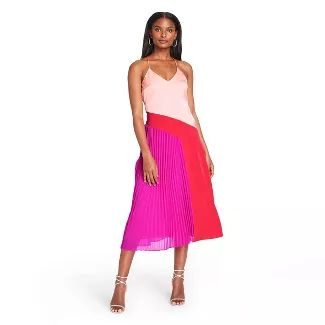 Women's Pleated Dress - CUSHNIE for Target (Regular & Plus) Pink/Red | Target