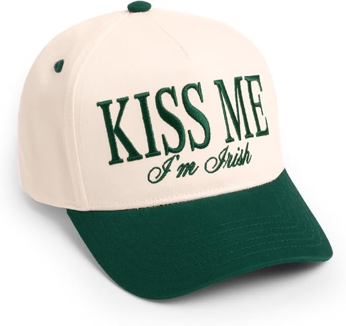 xo, Fetti Kiss Me I'm Irish Trucker Hat | St. Patrick's Day, Embroidered Cotton Cap, Adjustable S... | Amazon (US)