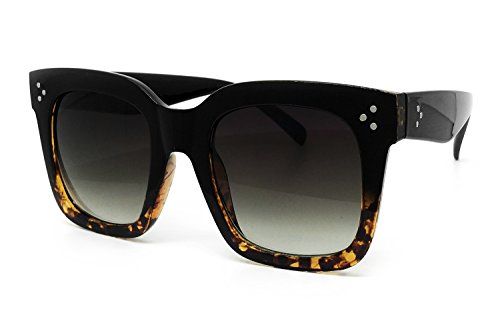 O2 Eyewear 7222 Premium Oversize XXL Women Men Mirror Fashion Sunglasses (Oversized, BROWN/BLACK) | Amazon (US)