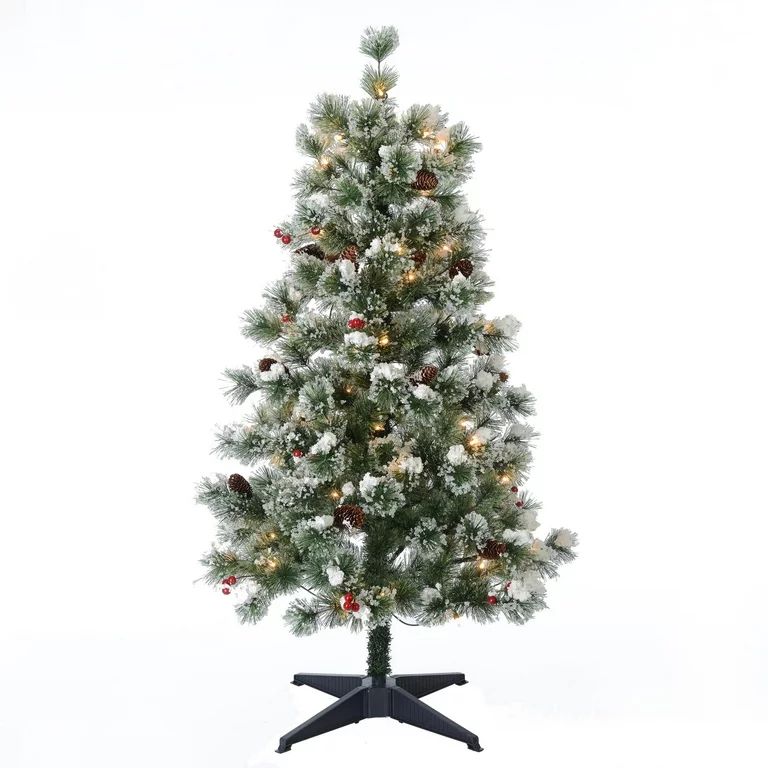 Holiday Time Pre-Lit Incandescent Clear Redland Spruce Artificial Christmas Tree,48'' | Walmart (US)