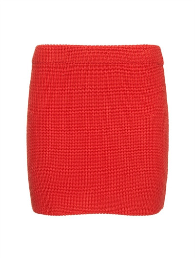Ribby wide gauge cotton knit mini skirt | Luisaviaroma