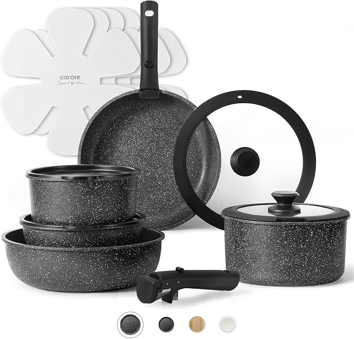 CAROTE 15pcs Pots and Pans Set Non Stick, Cookware Sets, Kitchen Set, Oven/Dishwasher/Fridge Safe... | Amazon (US)