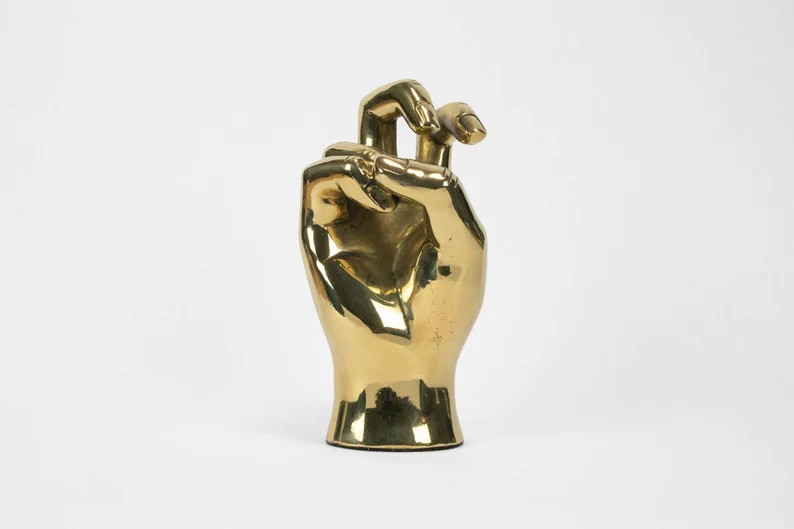 Horned Frog Hand Sign Sculpture in Brass | Etsy (US)