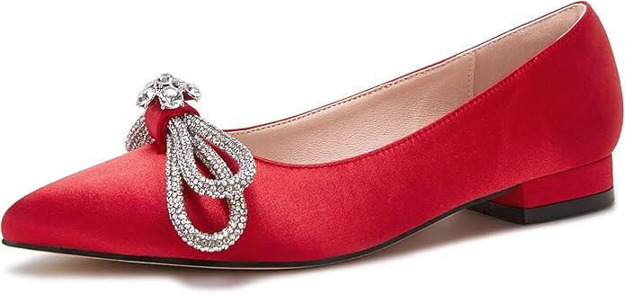 VETASTE Women's Ballet Flats Double Bow Pointed Toe Casual Comfortable Slip on Flat Ballerina Sho... | Amazon (US)