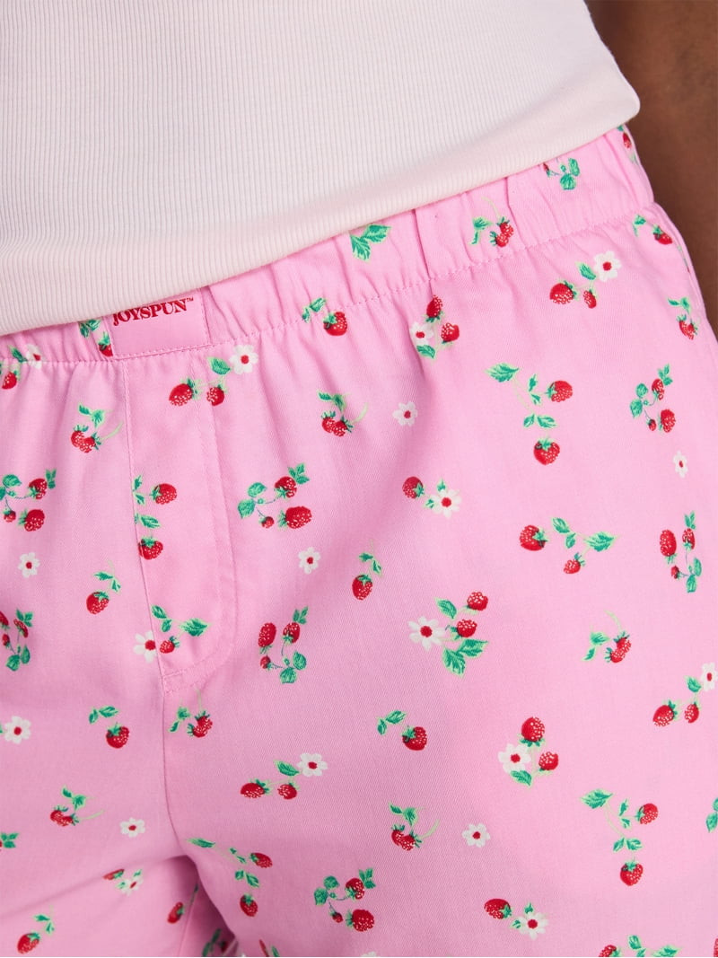 Joyspun Women's Woven Pajama Boxer Shorts, 3'' Inseam, Sizes XS-3X | Walmart (US)