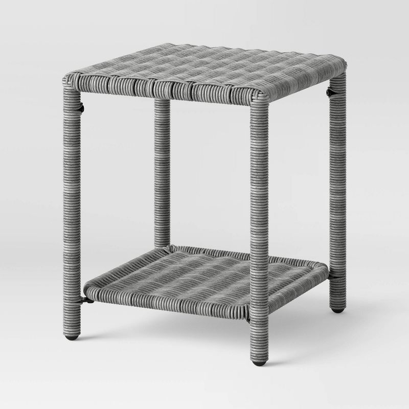 Monroe Wicker Patio Side Table - Gray - Threshold™ | Target