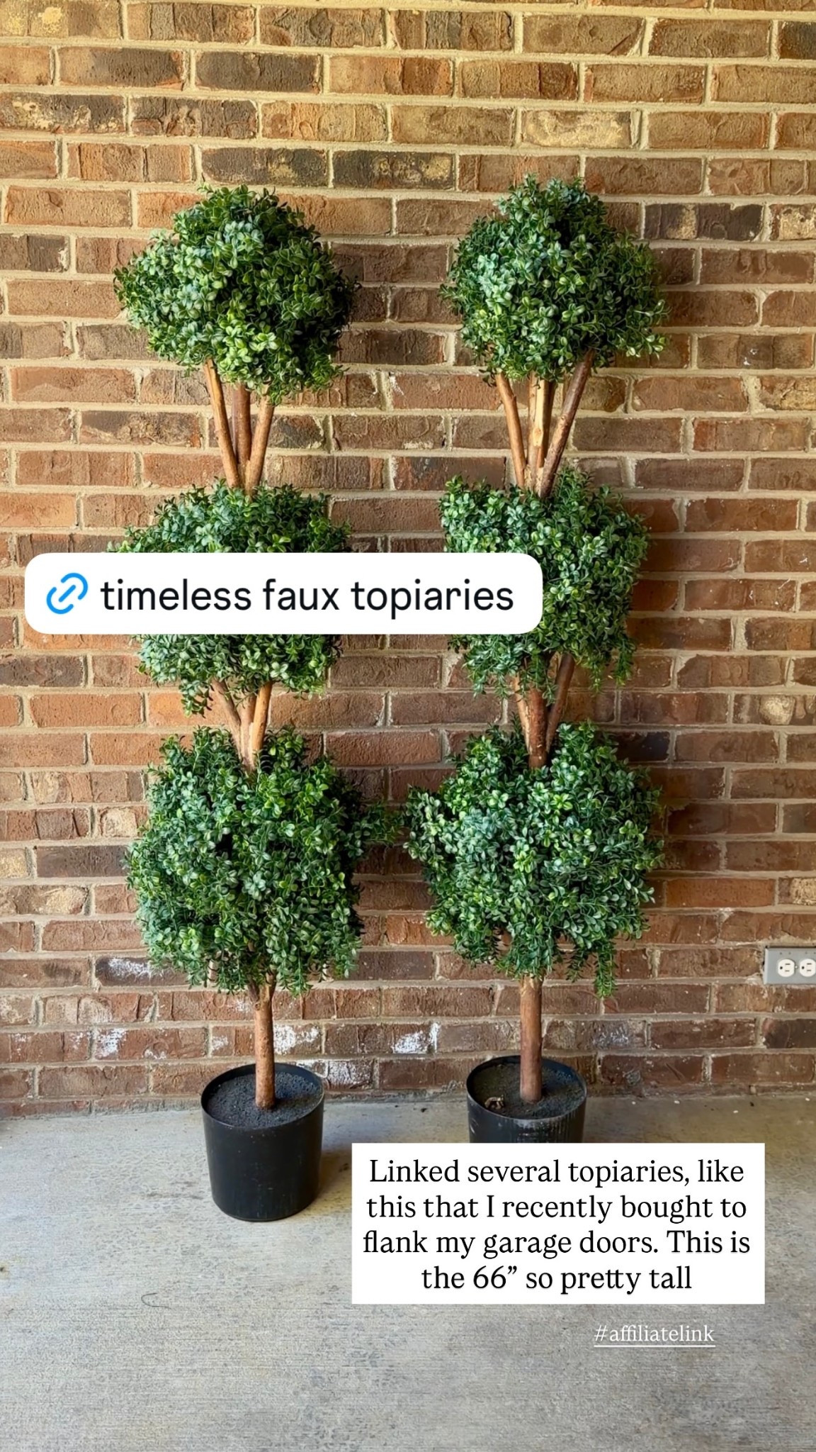 Linked several topiaries, like this that I recently bought to flank my garage doors. This is the 66” so pretty tall  #affiliatelink