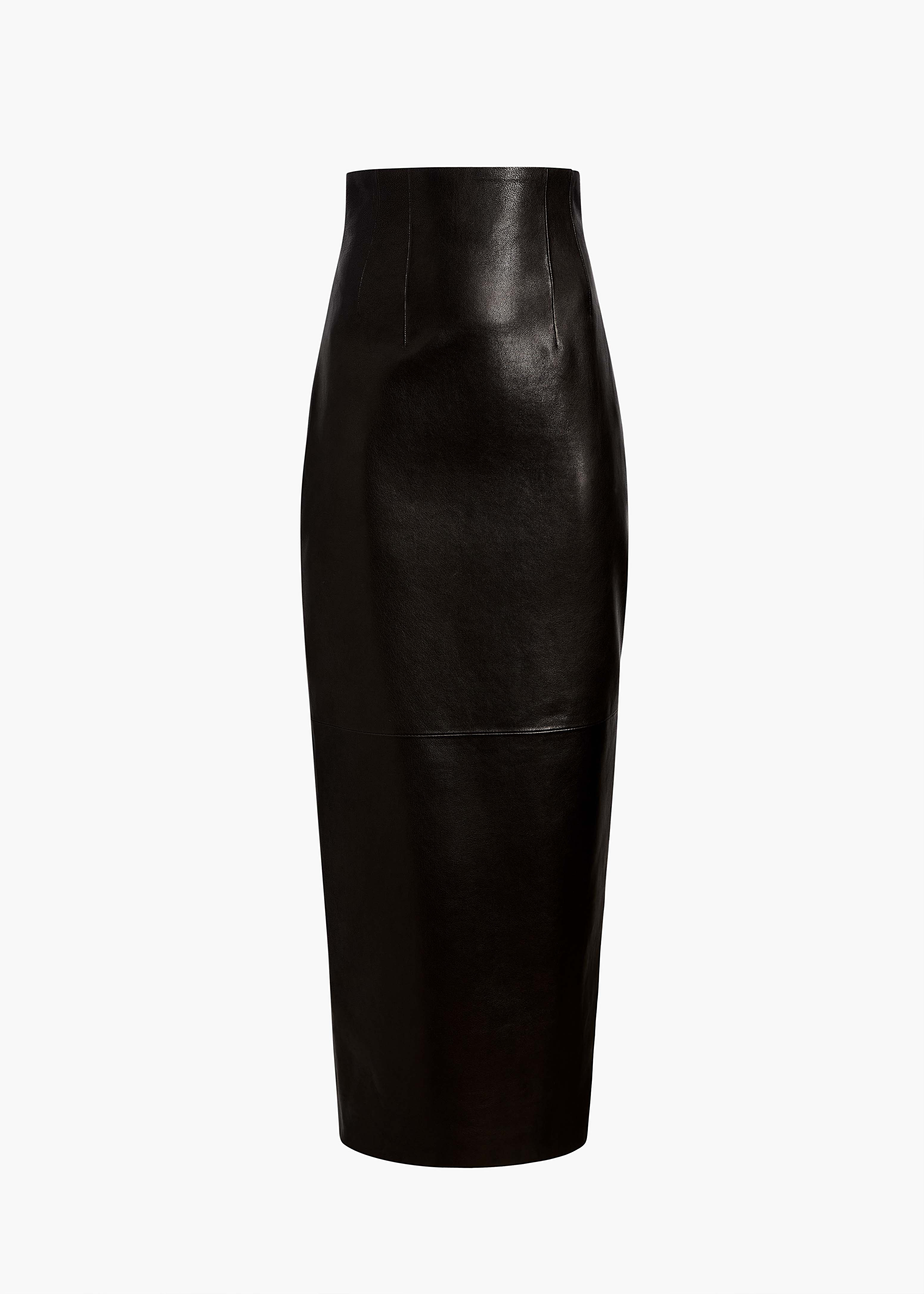 KHAITE - Loxley Skirt In Black Leather | Khaite