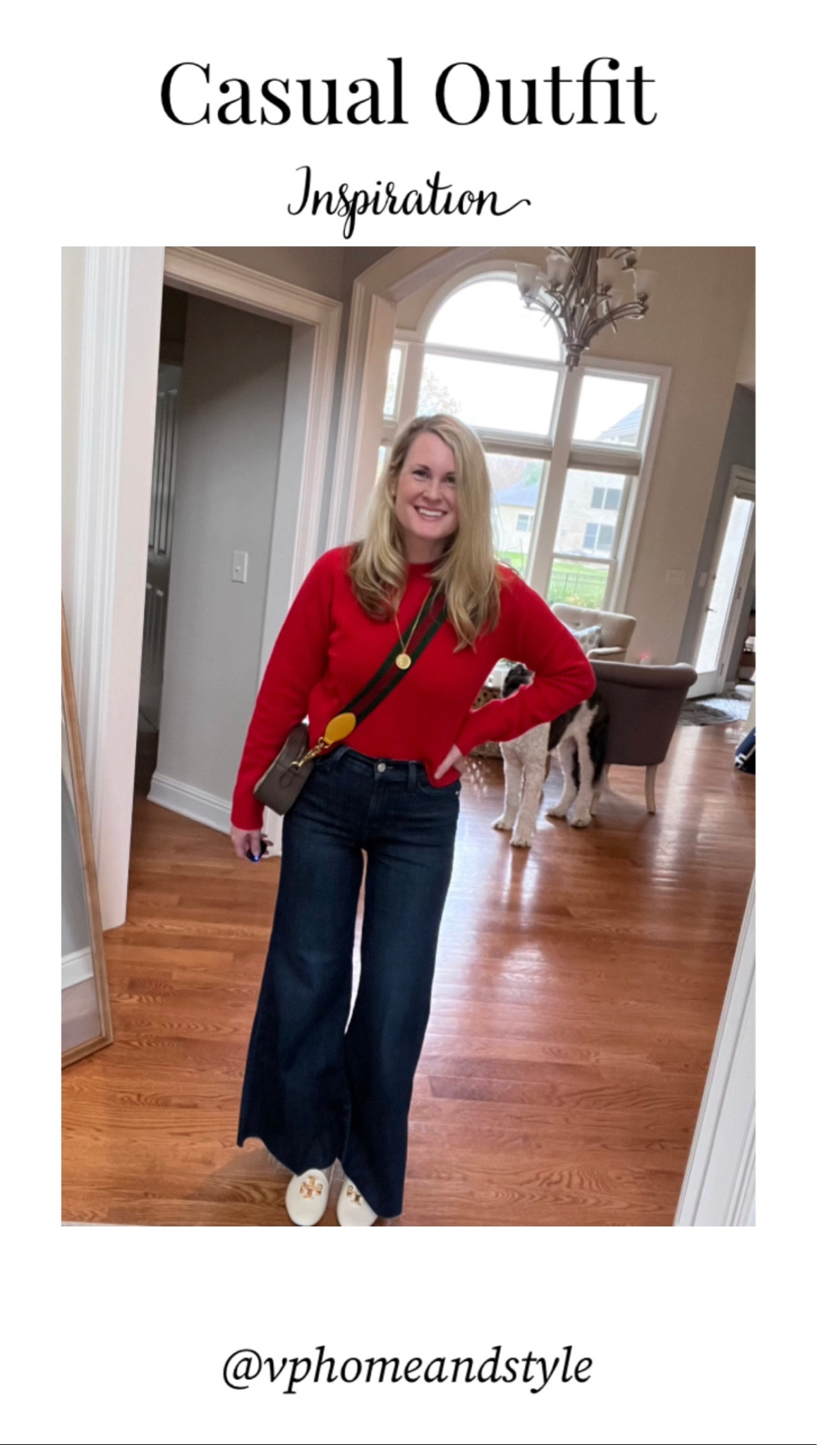 Hello Friday! We made it 🙌🏻 Sharing this casual high/low outfit today! Both the red sweater and jeans are on sale 💃

Sweater: super soft and TTS
Jeans: fun wide leg, stretchy and TTS

Casual outfit, fall outfit, holiday outfit, wide leg jeans, Tory Burch flats

#LTKstyletip #LTKHoliday #LTKfindsunder50