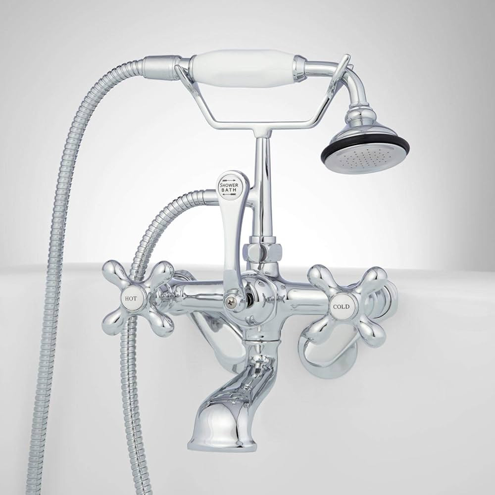 Signature Hardware 900480 Wall Mounted Clawfoot Tub Filler Faucet with Integrated Diverter- Inclu... | Amazon (US)